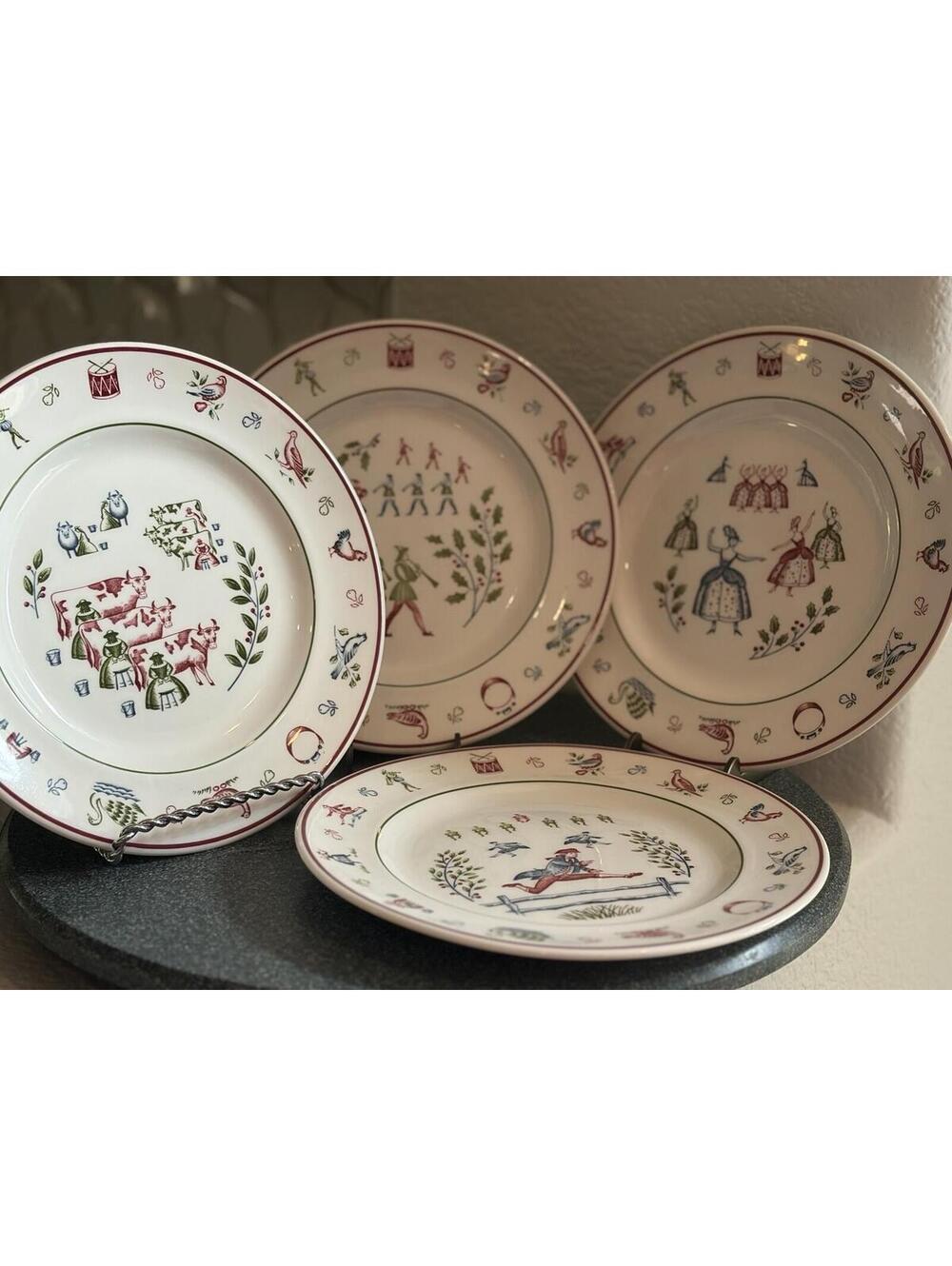 Johnson Brothers TWELVE DAYS OF CHRISTMAS Set of 4 LUNCH PLATES  England